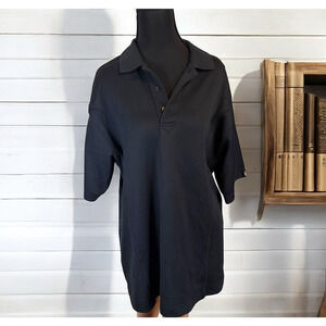 Cutter & Buck Black Ribbed Short Sleeve Polo Shirt Size Medium